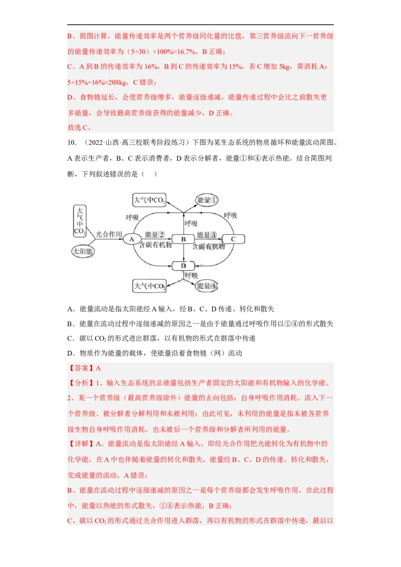 解密16生态系统及其稳定性（分层训练)（解析版）_通用版（老高考）复习资料_2023年复习资料_二轮复习_高频考点解密2023年高考生物二轮复习讲义+分层训练（全国通用）
