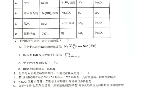龙西北名校联盟开学考试（化学）_2025年04月试卷_0412黑龙江省黑河市龙西北高中名校联盟2024-2025学年高一下学期开学联考