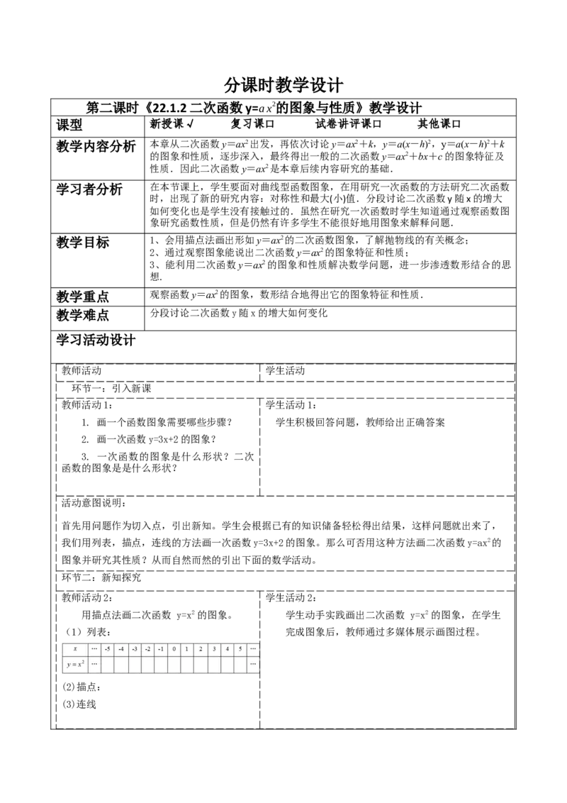 22.1.2二次函数y=ax^2的图象与性质_人教版数学九年级上册_版本二_九年级数学上册（人教版）_大单元教学课件+教学设计-U42_第二十二章二次函数