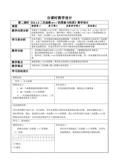 22.1.2二次函数y=ax^2的图象与性质_人教版数学九年级上册_版本二_九年级数学上册（人教版）_大单元教学课件+教学设计-U42_第二十二章二次函数