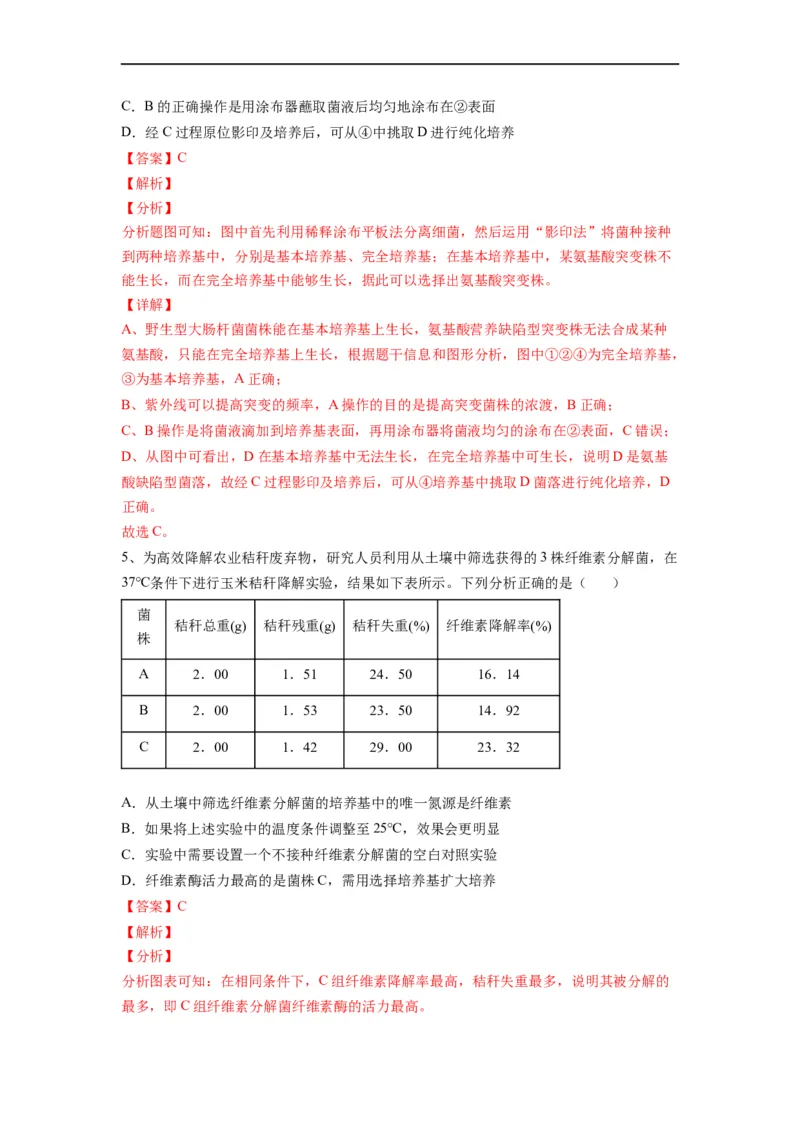 重难点17微生物的培养与计数（解析版）_通用版（老高考）复习资料_2023年复习资料_专项复习_2023年高考生物热点&middot;重点&middot;难点专练（全国通用）