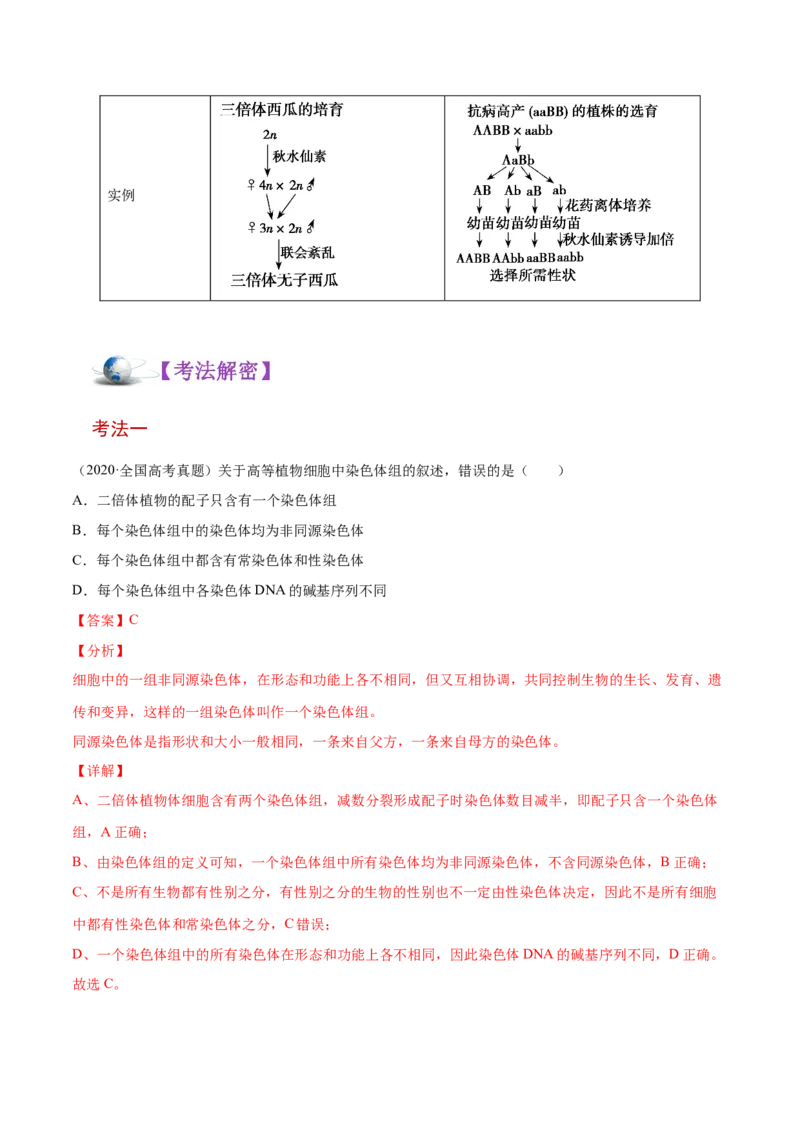 解密13生物的变异与育种（讲义）-高频考点解密2021年高考生物二轮复习讲义+分层训练_新高考复习资料_2021年新高考资料