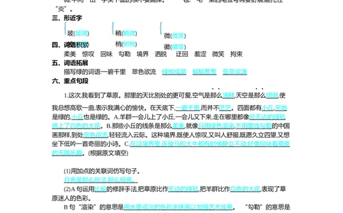 第一单元核心考点清单_6上语文-保存转存之后查看_10单元知识总结部编六上语文
