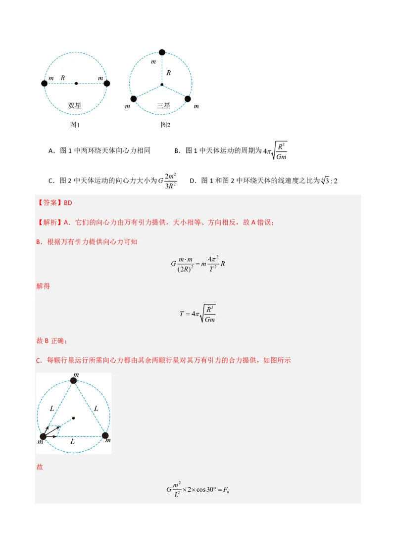 第七章万有引力与宇宙航行（举一反三重难点训练）（解析版）_2026高考物理_222026版物理《高考一轮复习举一反三》全国版_2026《高中物理&bull;举一反三系列》必修二(RJ)_本章复习