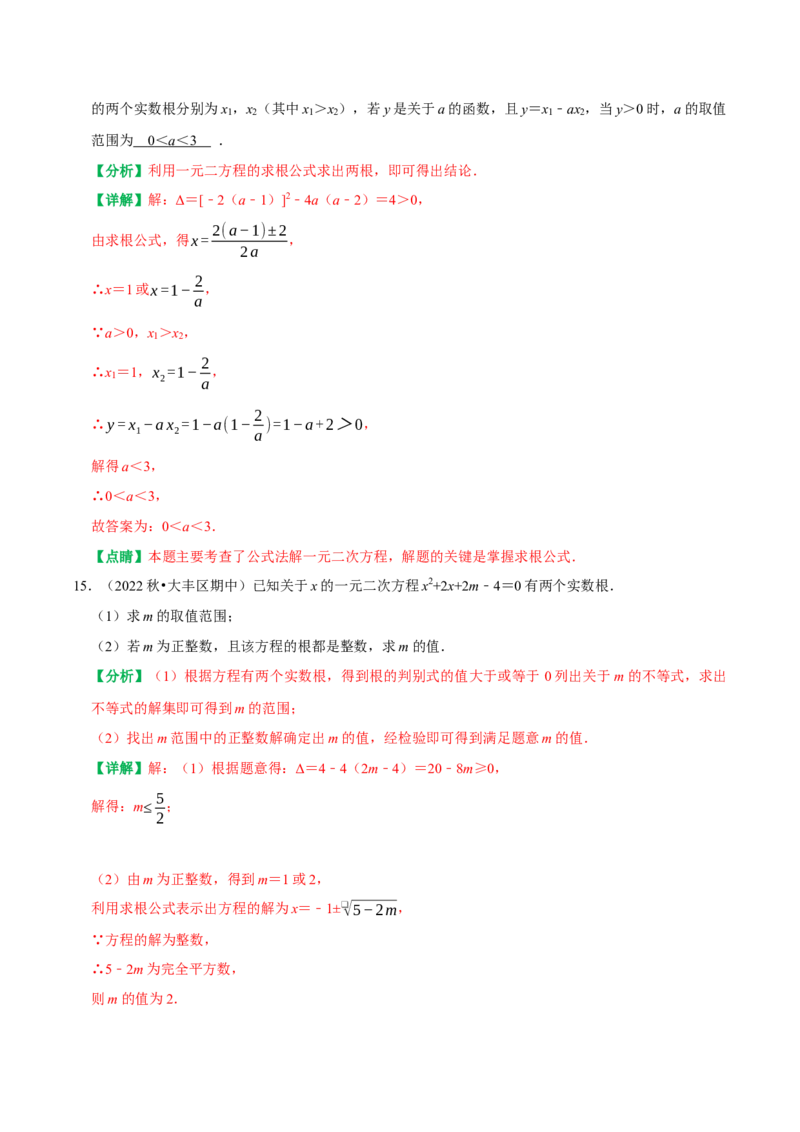 21.2.2公式法解一元二次方程（解析版）（人教版）_人教版数学九年级上册_版本二_九年级数学上册（人教版）_专题训练+提分专项训练-V6_2026版