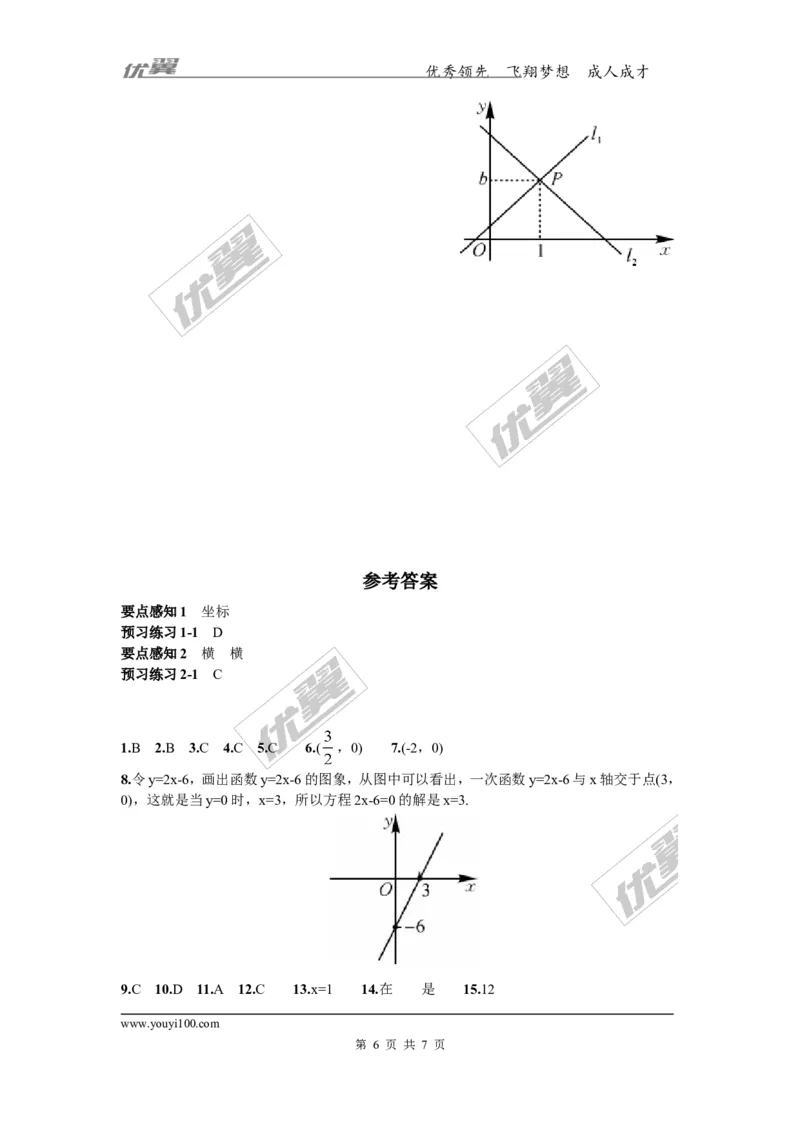 4.5第3课时一次函数与一次方程的联系_湘教版初中数学课件_数学湘教版8下教案PPT课件配套资料_数学湘教版初中8年级下册习题试题_同步练习
