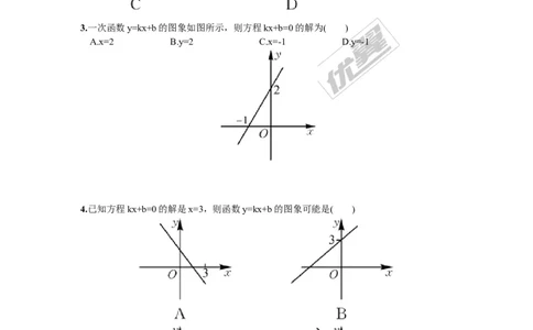 4.5第3课时一次函数与一次方程的联系_湘教版初中数学课件_数学湘教版8下教案PPT课件配套资料_数学湘教版初中8年级下册习题试题_同步练习