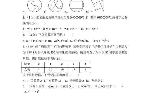 2017年江苏省徐州市中考数学试卷_湘教版初中数学课件_数学湘教版7下教案PPT课件配套资料_数学湘教版7下&mdash;6.各阶段精品试题_期中、月考、期末、中考真卷_2017年各地中考真卷