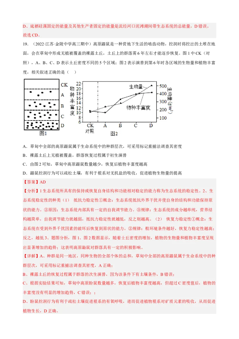 解密15种群与群落（分层训练)（解析版）_新高考复习资料_2023年新高考复习资料_二轮复习_高频考点解密2023年高考生物二轮复习讲义+分层训练（全国通用）288808838