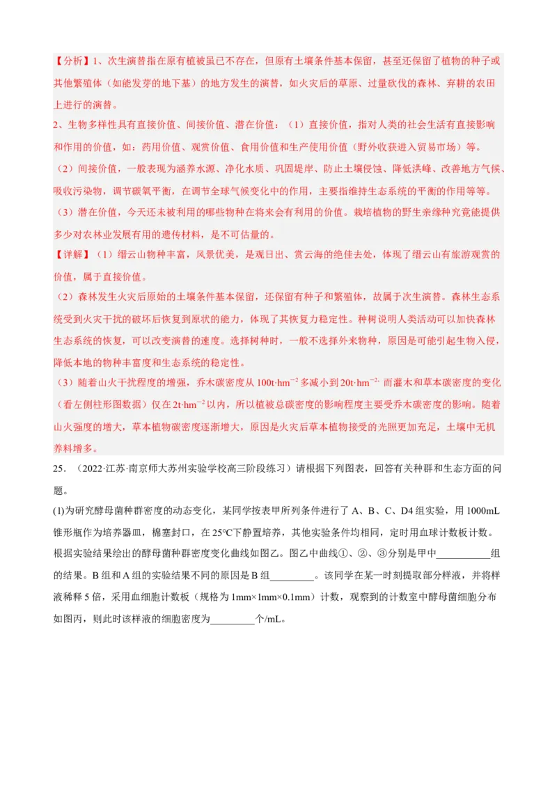解密15种群与群落（分层训练)（解析版）_新高考复习资料_2023年新高考复习资料_二轮复习_高频考点解密2023年高考生物二轮复习讲义+分层训练（全国通用）288808838