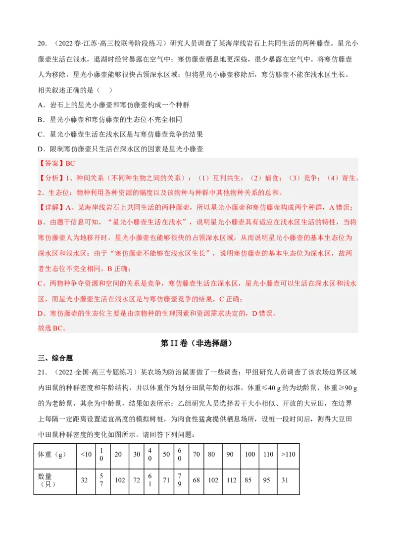 解密15种群与群落（分层训练)（解析版）_新高考复习资料_2023年新高考复习资料_二轮复习_高频考点解密2023年高考生物二轮复习讲义+分层训练（全国通用）288808838