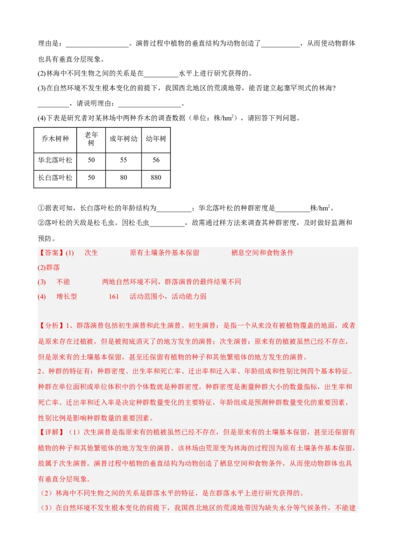 解密15种群与群落（分层训练)（解析版）_新高考复习资料_2023年新高考复习资料_二轮复习_高频考点解密2023年高考生物二轮复习讲义+分层训练（全国通用）288808838