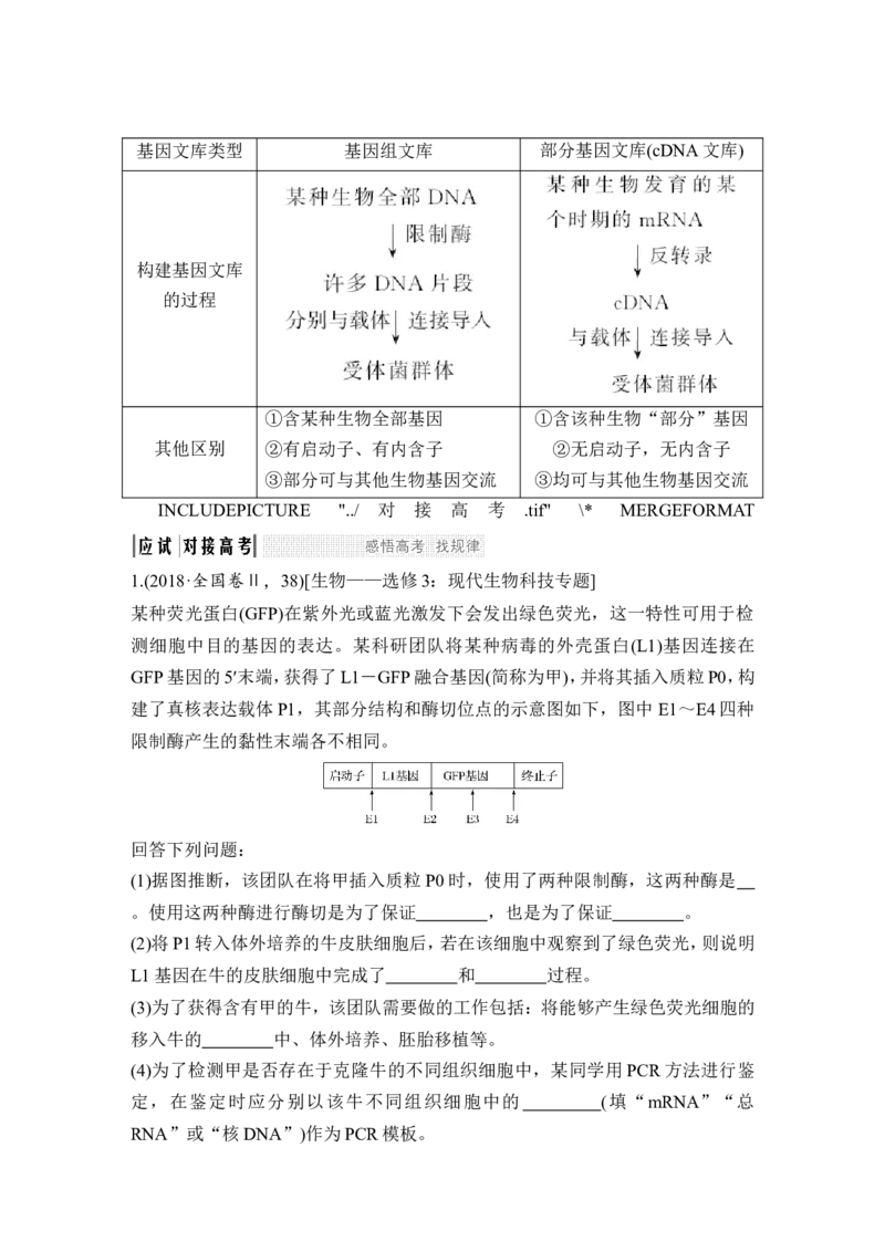 选修三第31讲_新高考复习资料_2022年新高考复习资料_2022年一轮复习最新版_1.2022年高考生物一轮复习全国通用版_2022年新高考生物一轮复习讲义（最新版）_赠送word习题库_选修3