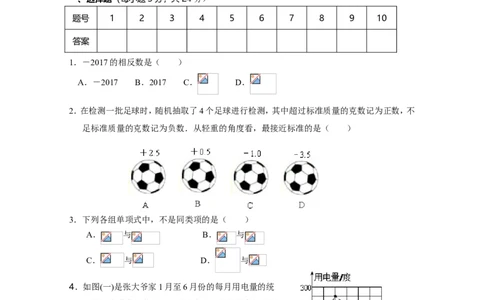 2017-2018学年湖南省邵阳市邵阳县七年级上期末统一质量检测数学试卷含答案_湘教版初中数学课件_数学湘教版7上教案PPT课件配套资料_数学湘教版初中7年级上册习题试题