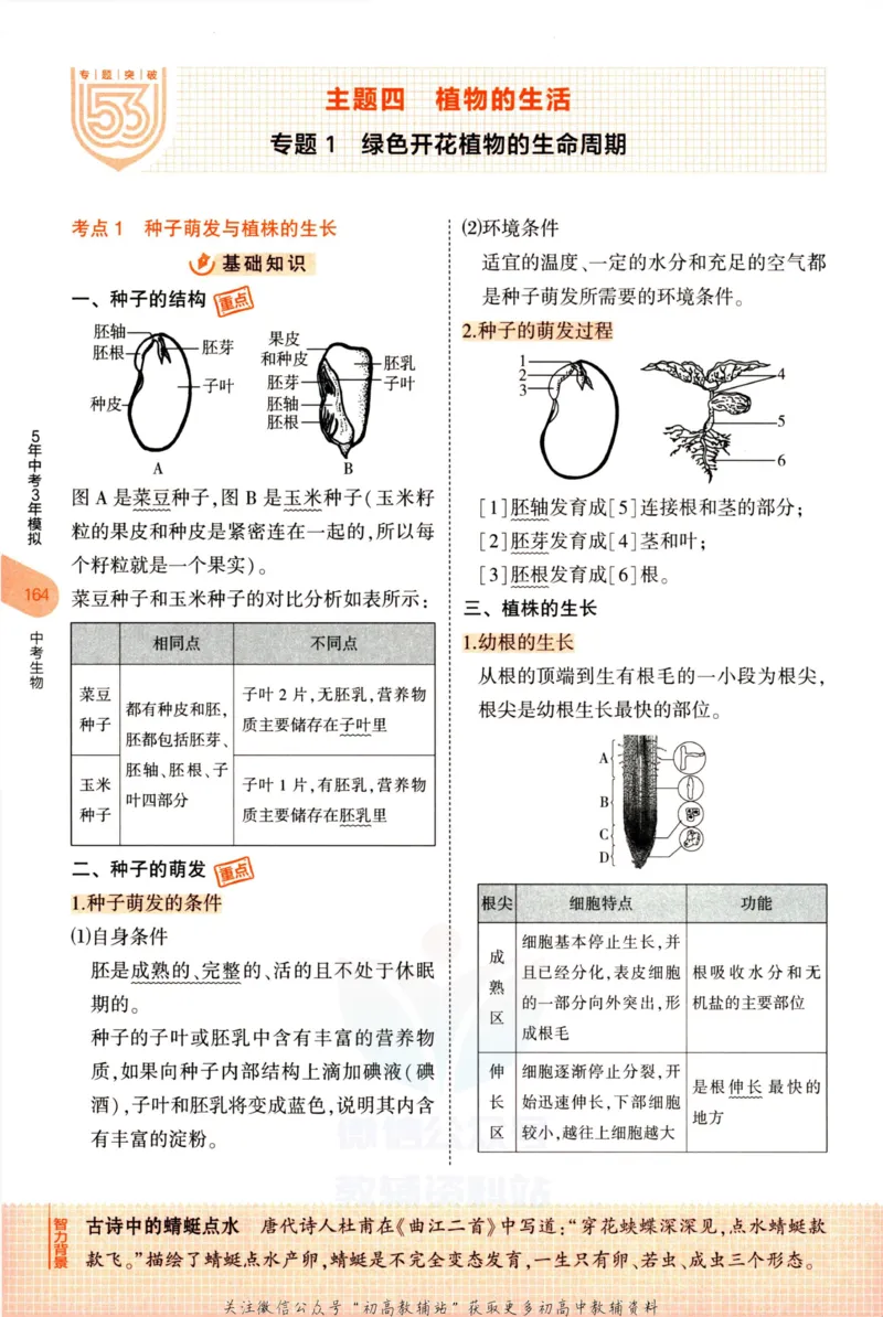 2023版《5年中考3年模拟》中考生物知识清单_53中考总复习_2023版