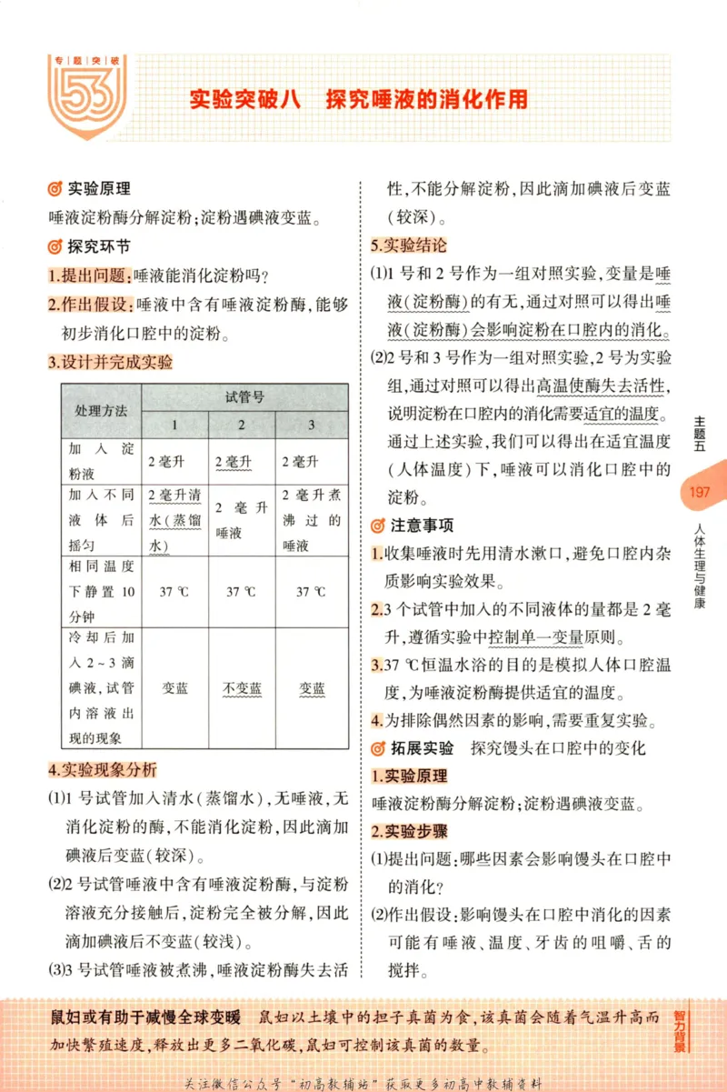 2023版《5年中考3年模拟》中考生物知识清单_53中考总复习_2023版