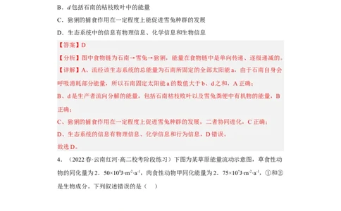 解密16生态系统及其稳定性（分层训练)（解析版）_新高考复习资料_2023年新高考复习资料_二轮复习_高频考点解密2023年高考生物二轮复习讲义+分层训练（全国通用）288808838