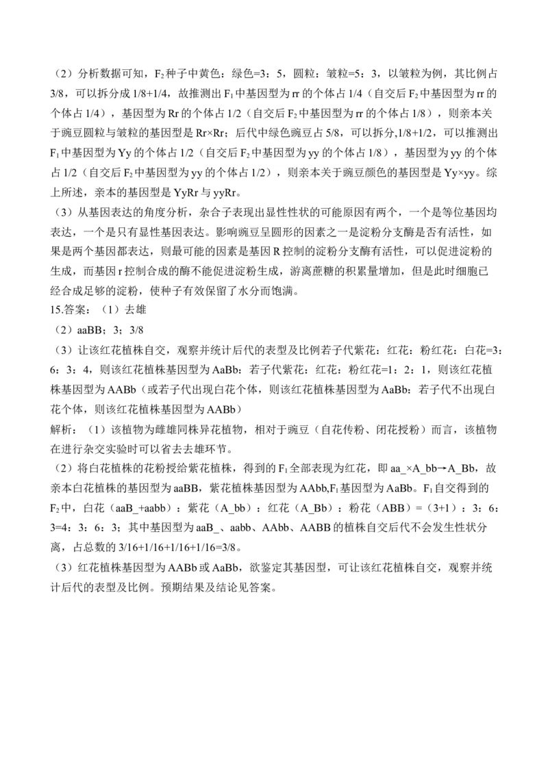 （11）基因的自由组合定律&mdash;&mdash;2025届高考生物二轮复习易错重难提升（含解析）_2025年新高考资料_二轮复习_2025届高考生物二轮复习易错重难提升（含解析）