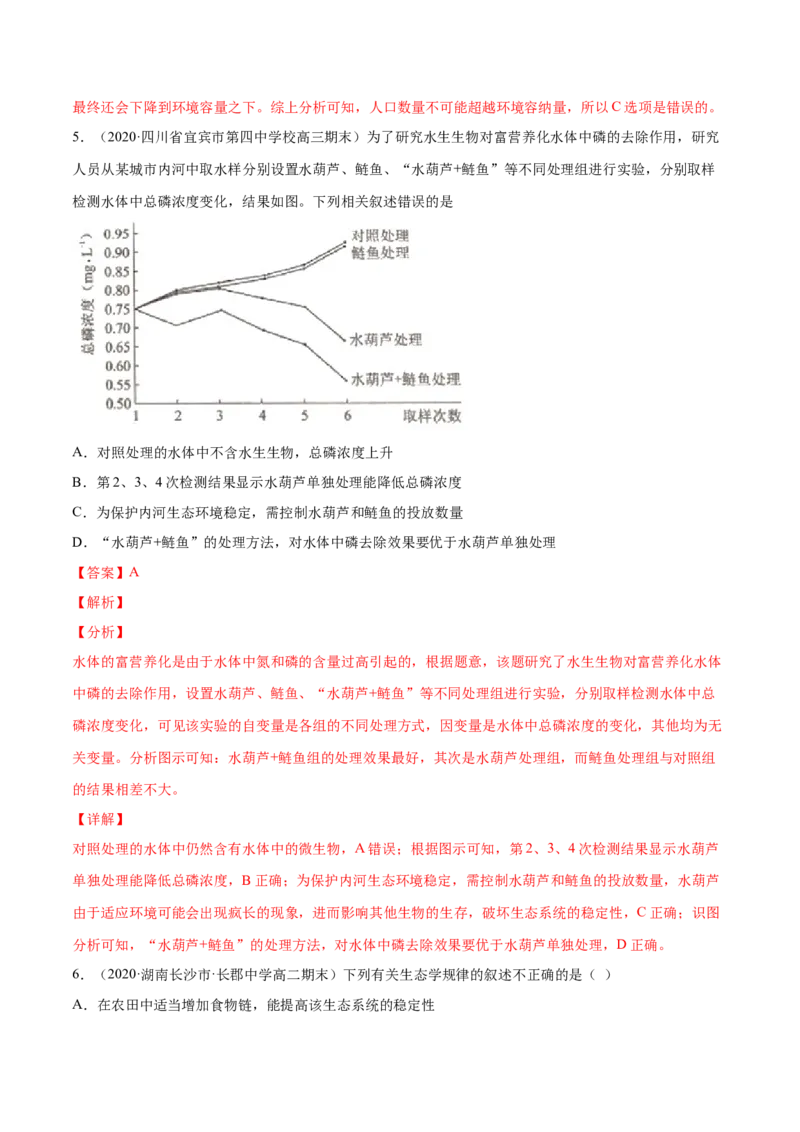 解密22生态系统的稳定性、生物多样性及环境保护（分层训练）（解析版）_新高考复习资料_2021年新高考资料_高频考点解密2021年高考生物二轮复习讲义+分层训练4.7更新