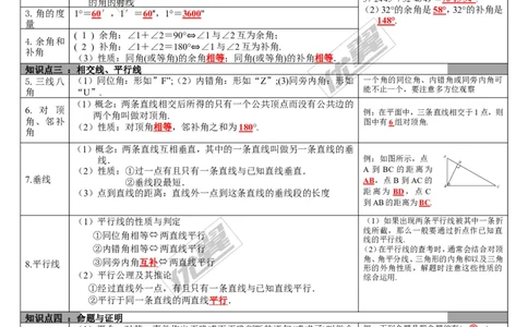 第14讲平面图形与相交线、平行线_湘教版初中数学课件_数学湘教版9下教案PPT课件配套资料_数学湘教版初中9年级下册--5.中考知识点梳理_第四单元图形的初步认识与三角形