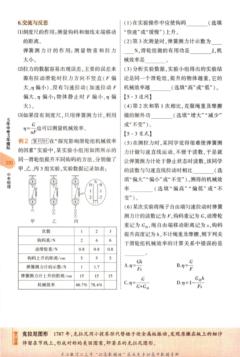 2023版《5年中考3年模拟》中考物理知识清单_53中考总复习_2023版
