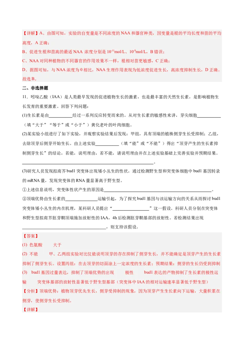 考点通关卷29植物生命活动的调节（解析版）_2025年新高考资料_一轮复习_2025年高考生物一轮复习考点通关卷（新高考通用）