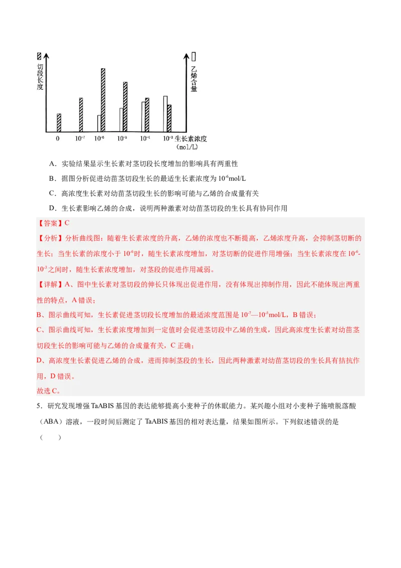 考点通关卷29植物生命活动的调节（解析版）_2025年新高考资料_一轮复习_2025年高考生物一轮复习考点通关卷（新高考通用）