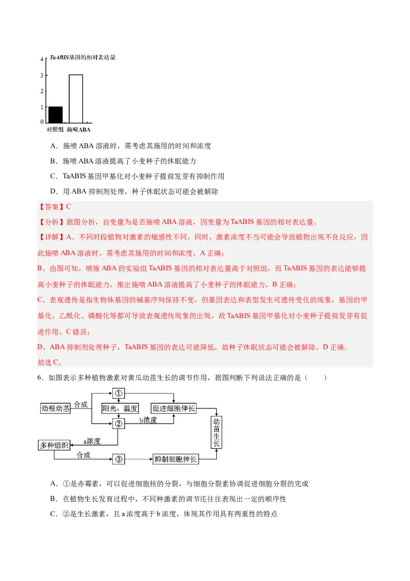 考点通关卷29植物生命活动的调节（解析版）_2025年新高考资料_一轮复习_2025年高考生物一轮复习考点通关卷（新高考通用）