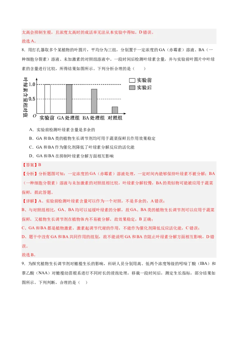 考点通关卷29植物生命活动的调节（解析版）_2025年新高考资料_一轮复习_2025年高考生物一轮复习考点通关卷（新高考通用）