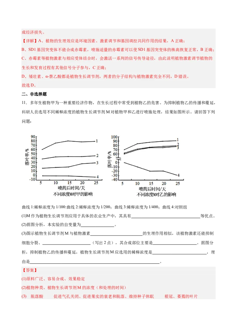 考点通关卷29植物生命活动的调节（解析版）_2025年新高考资料_一轮复习_2025年高考生物一轮复习考点通关卷（新高考通用）