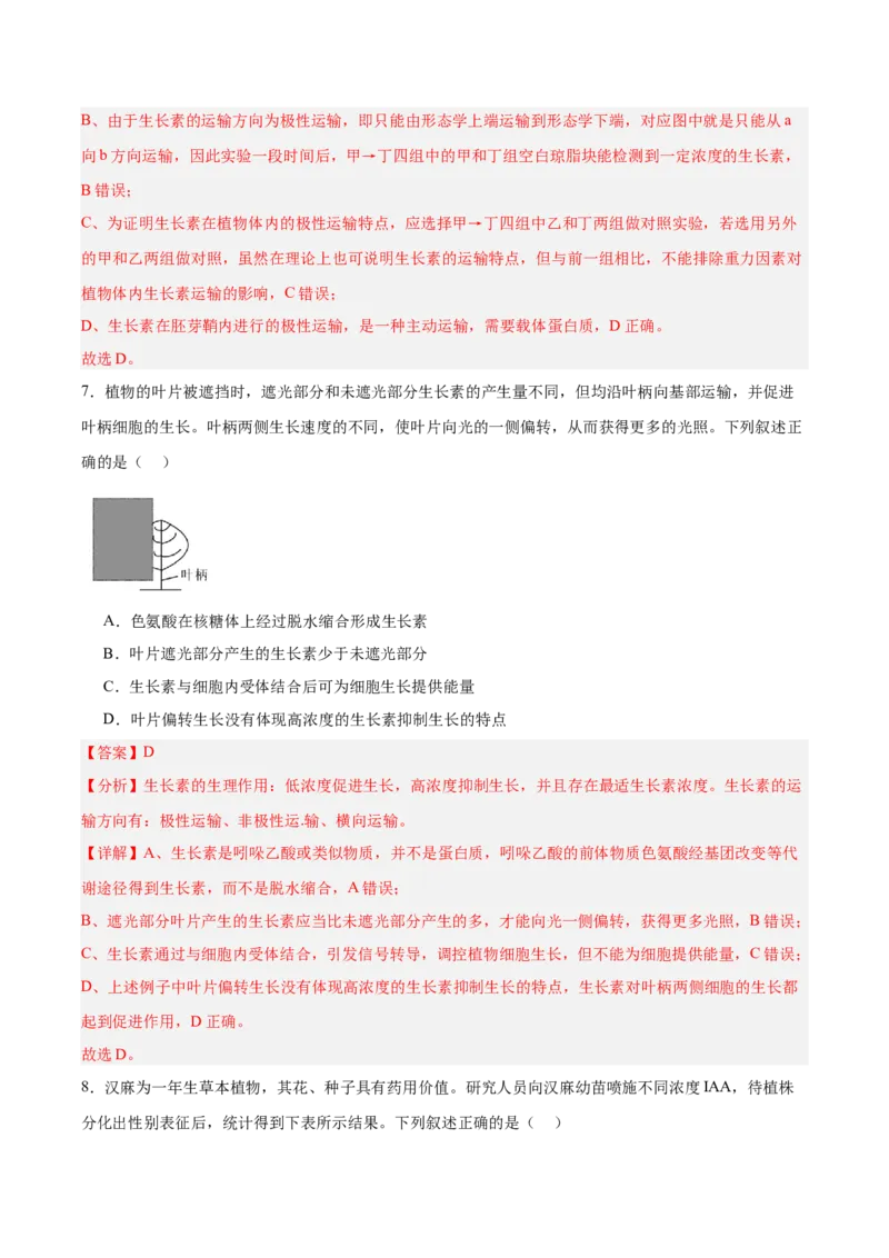 考点通关卷29植物生命活动的调节（解析版）_2025年新高考资料_一轮复习_2025年高考生物一轮复习考点通关卷（新高考通用）
