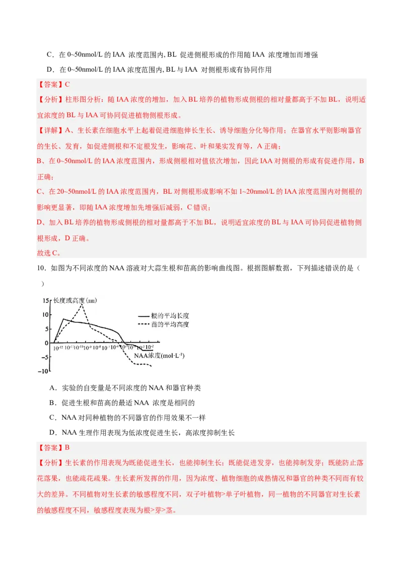 考点通关卷29植物生命活动的调节（解析版）_2025年新高考资料_一轮复习_2025年高考生物一轮复习考点通关卷（新高考通用）