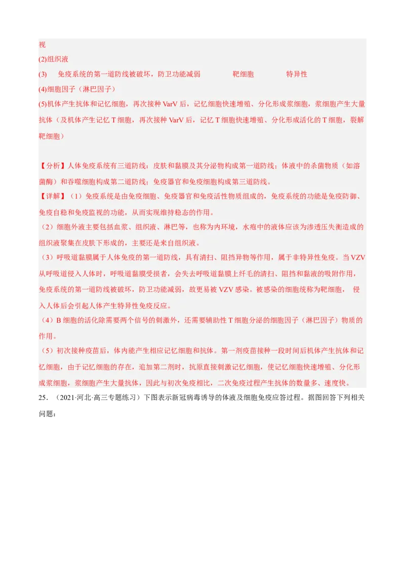 解密13免疫调节（分层训练)（解析版）_新高考复习资料_2023年新高考复习资料_二轮复习_高频考点解密2023年高考生物二轮复习讲义+分层训练（全国通用）288808838