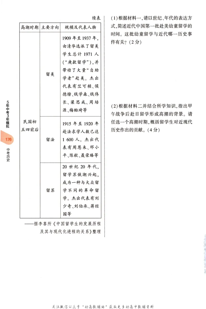 2023版《5年中考3年模拟》中考历史分层模拟_53中考总复习_2023版