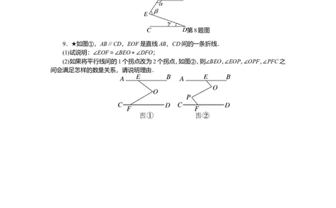 8.解题技巧专题：平行线中作辅助线的方法_湘教版初中数学课件_数学湘教版7下教案PPT课件配套资料_数学湘教版7下&mdash;6.各阶段精品试题_精品专题