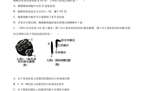 解密12人类遗传病及伴性遗传（分层训练）（原卷版）_新高考复习资料_2021年新高考资料_高频考点解密2021年高考生物二轮复习讲义+分层训练4.7更新