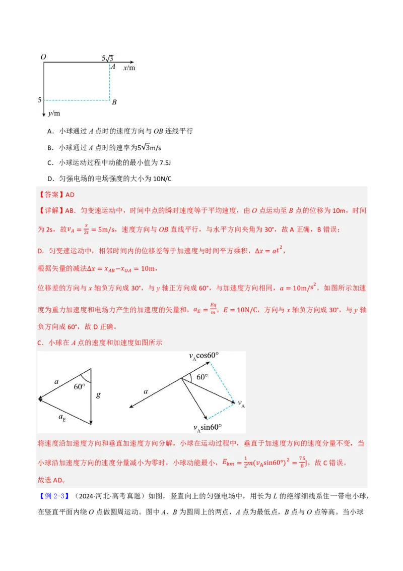 第46讲带电粒子在电场中的运动(解析版)_2026高考物理_222026版物理《高考一轮复习举一反三》全国版_第46讲带电粒子在电场中的运动