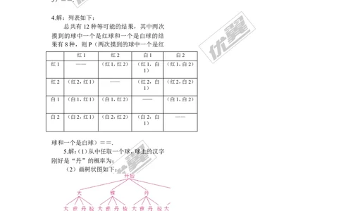 19.易错专题：概率与放回、不放回问题_人教版数学九年级上册_版本一_人教版数学九年级上册（RJ）--10精品专题_人教版数学九年级上册（RJ）--10精品专题