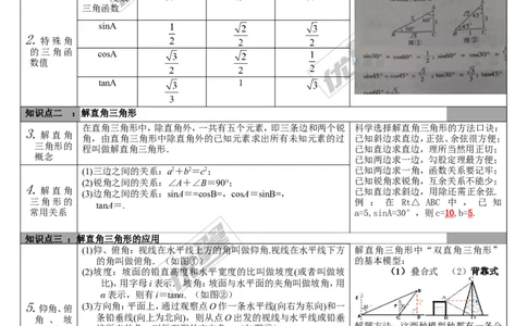 第18讲解直角三角形_湘教版初中数学课件_数学湘教版9下教案PPT课件配套资料_数学湘教版初中9年级下册--5.中考知识点梳理_第四单元图形的初步认识与三角形