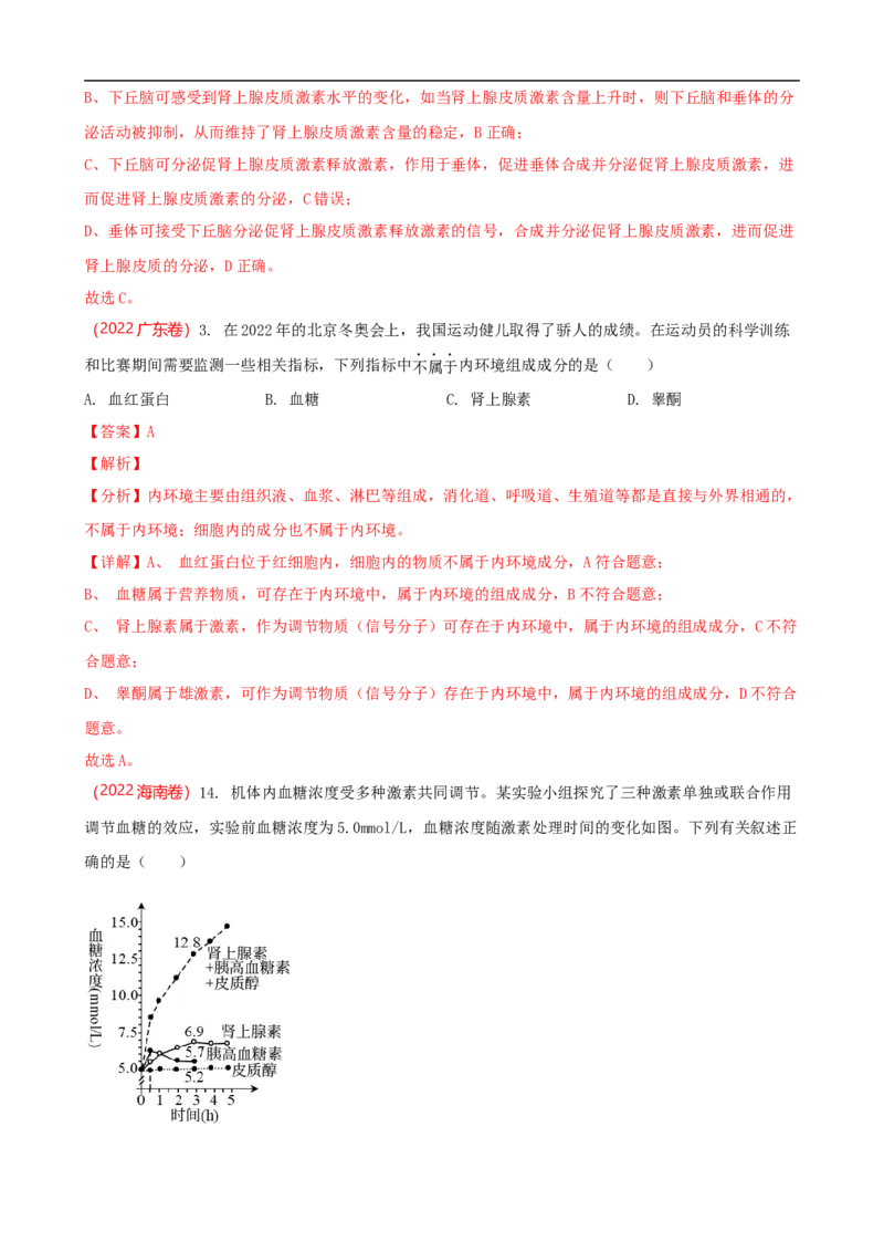 解密12体液调节（讲义)（教师版）_通用版（老高考）复习资料_2023年复习资料_二轮复习_高频考点解密2023年高考生物二轮复习讲义+分层训练（全国通用）
