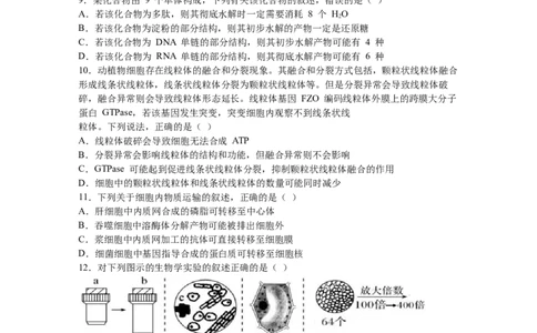 黑龙江省鹤岗市第一中学2022-2023学年高三上学期开学考试生物试题_生物高考模拟题_老高考_2023年