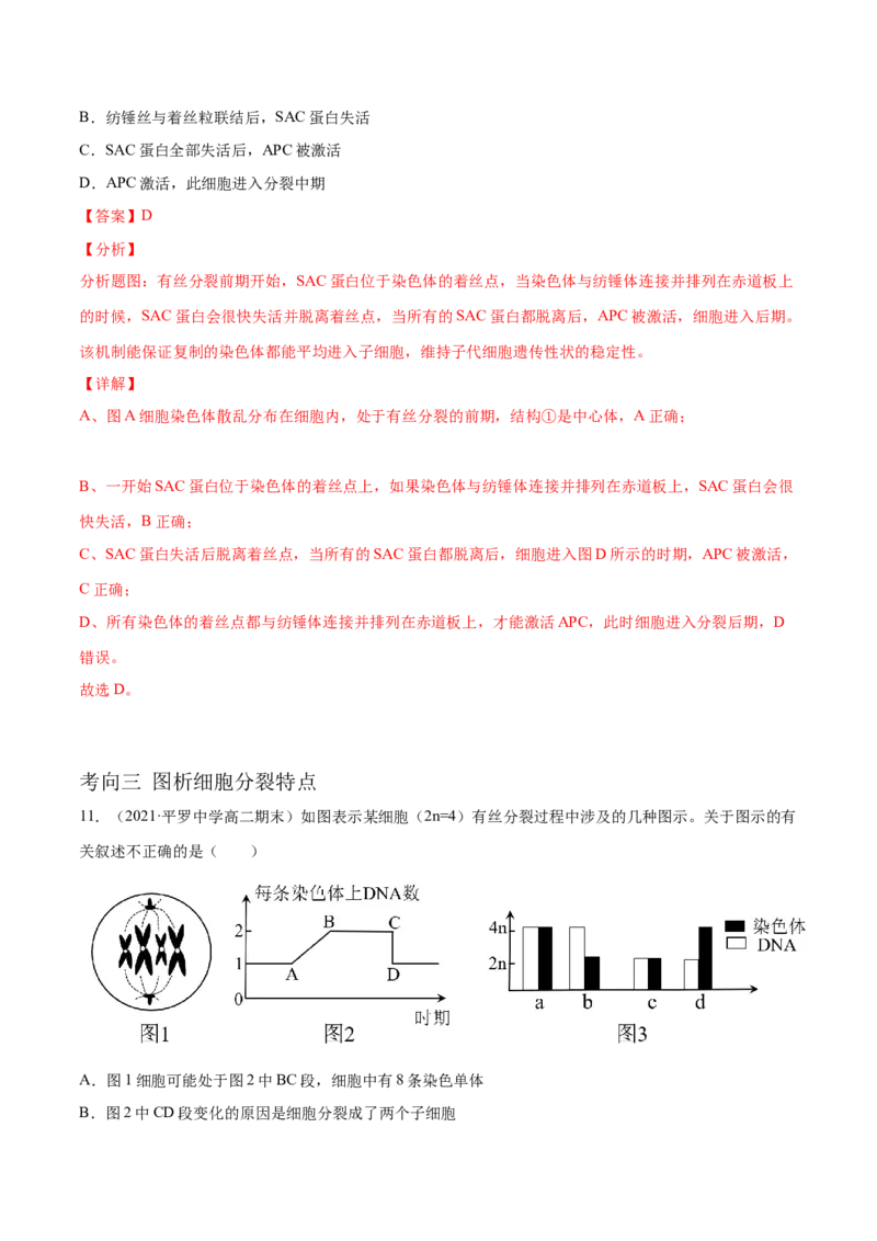 解密08有丝分裂和减数分裂（分层训练）（解析版）_新高考复习资料_2021年新高考资料_高频考点解密2021年高考生物二轮复习讲义+分层训练4.7更新