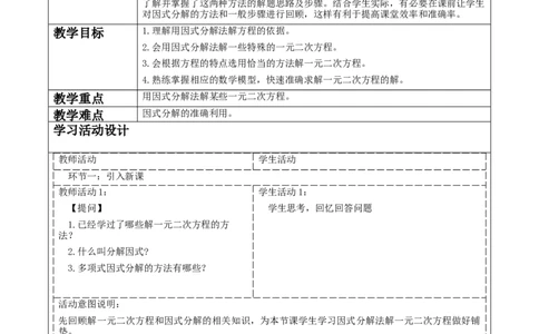 21.2.3因式分解法解一元二次方程_人教版数学九年级上册_版本二_九年级数学上册（人教版）_大单元教学课件+教学设计-U42_第二十一章一元二次方程