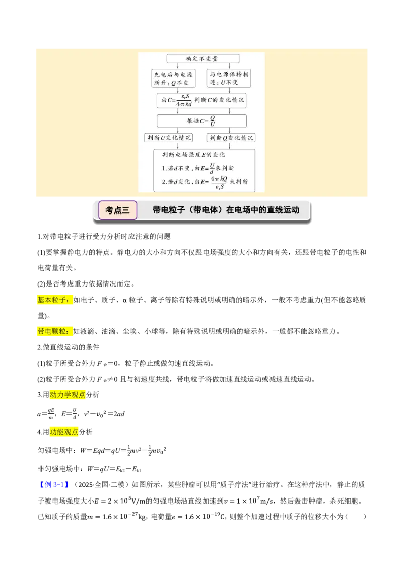 第45讲电容器带电粒子在电场中的直线运动(原卷版)_2026高考物理_222026版物理《高考一轮复习举一反三》全国版_第45讲电容器带电粒子在电场中的直线运动