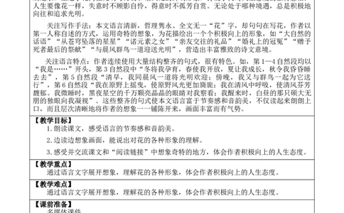 4花之歌教案_6上语文-保存转存之后查看_03第1套课件+教案配套部编六上语文_1第一单元_4花之歌