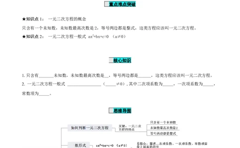 21.1一元二次方程（导学案）-（人教版）_人教版数学九年级上册_版本二_九年级数学上册（人教版）_导学案