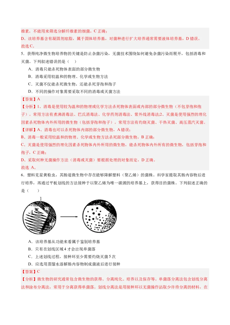 考点通关卷34发酵工程（解析版）_2025年新高考资料_一轮复习_2025年高考生物一轮复习考点通关卷（新高考通用）