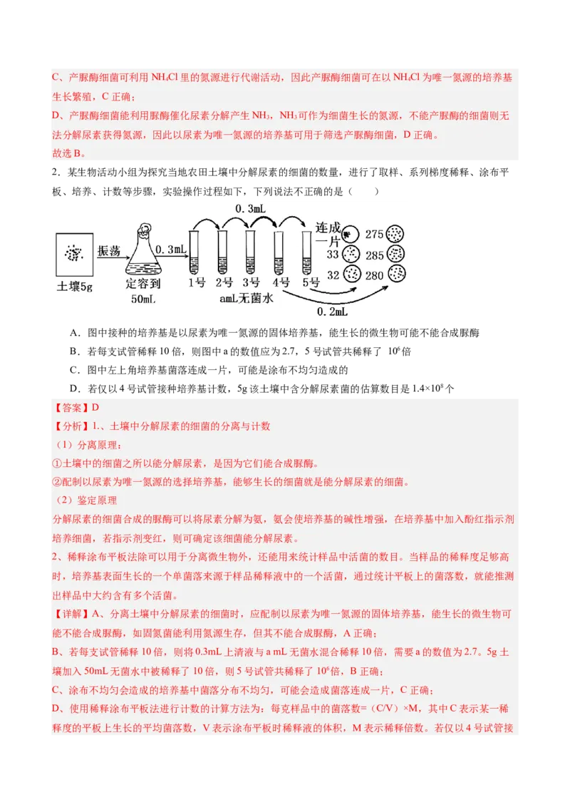 考点通关卷34发酵工程（解析版）_2025年新高考资料_一轮复习_2025年高考生物一轮复习考点通关卷（新高考通用）