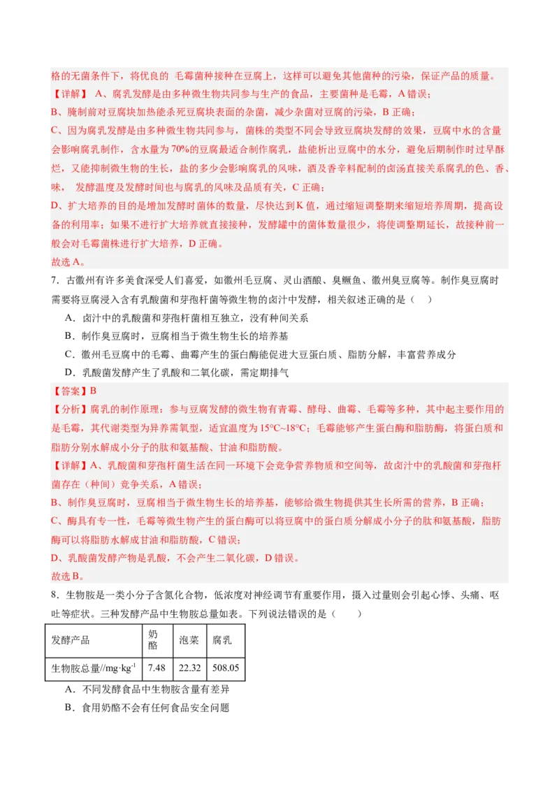 考点通关卷34发酵工程（解析版）_2025年新高考资料_一轮复习_2025年高考生物一轮复习考点通关卷（新高考通用）