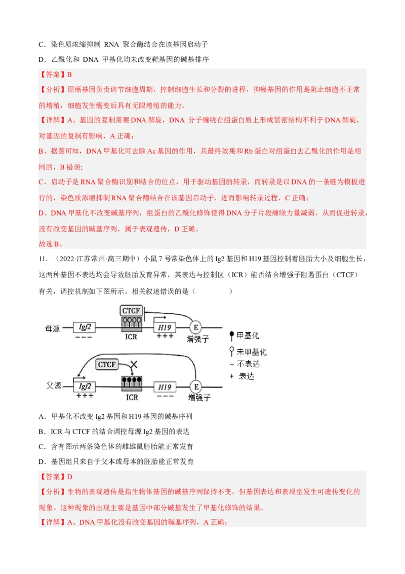 解密08遗传的分子学基础（分层训练)（解析版）_新高考复习资料_2023年新高考复习资料_二轮复习_高频考点解密2023年高考生物二轮复习讲义+分层训练（全国通用）288808838